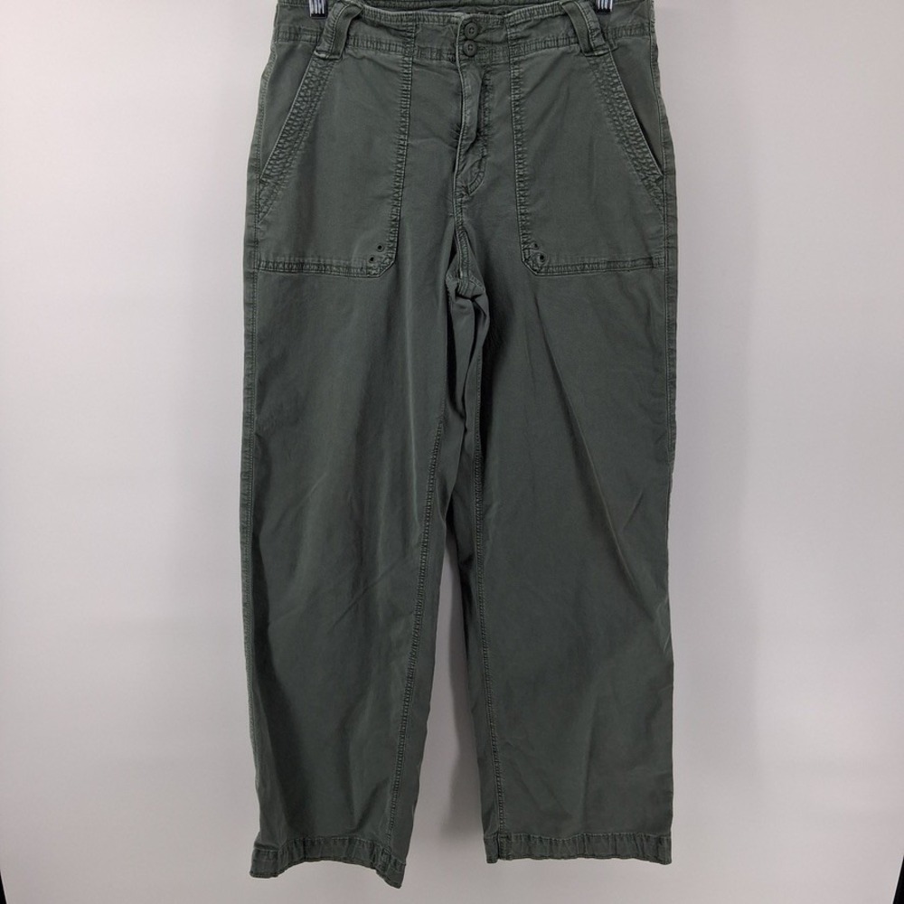 American Eagle Wide Leg Utility Trouser Pants Womens 32x30 Size 8 Olive Green